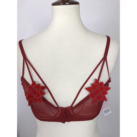 Fenty X Savage Lingerie Sheer Floral Embroidered Underwire Bra - Picture 1 of 12